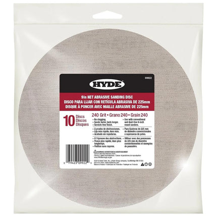 Hyde 09922 9-Inch 240 Grit Sanding Discs (Pack of 