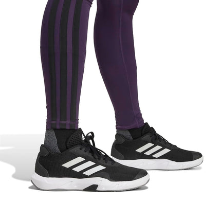 adidas Women's Optime Essentials 3-Stripes 7/8 Training Leggings, Aurora Plum/Black, S Tall