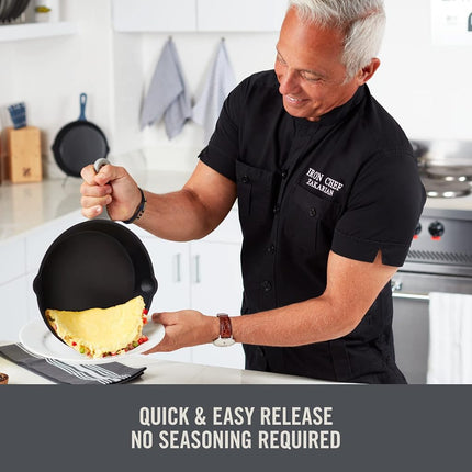 Zakarian by Dash 11" Nonstick Cast Iron Grilling & Roasting Pan for Vegetables, Meats, Seafood & More - Grey