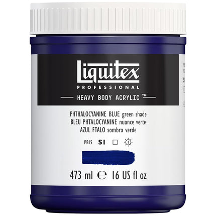 Liquitex Professional Heavy Body Acrylic Paint, 16-oz (473ml) Pot, Phthalocyanine Blue (Green Shade)