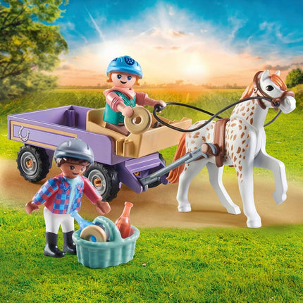 Playmobil 71496 Horses of Waterfall: Pony Carriage, a magical pony ride, thrilling adventures at Waterfall Ranch, detailed play sets suitable for children ages 4+