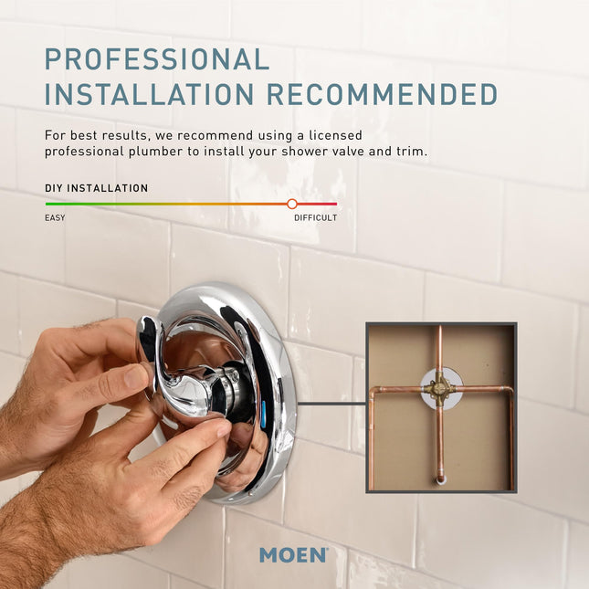 Moen 2551 M-Pact Posi-Temp Pressure Balancing Built in 3-Function Transfer Valve, CC/IPS, Brass