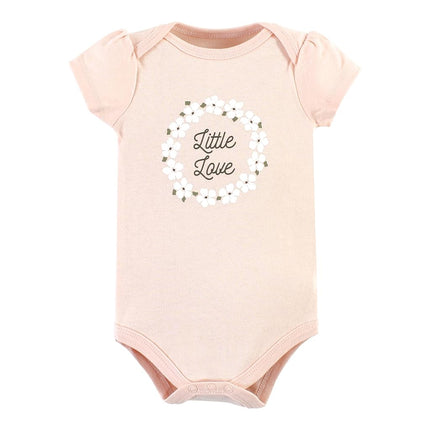 Hudson Baby Unisex Baby Cotton Bodysuit and Pant Set, Sage Floral Wreath, 9-12 Months, Sage Floral Wreath, 9-12 Months