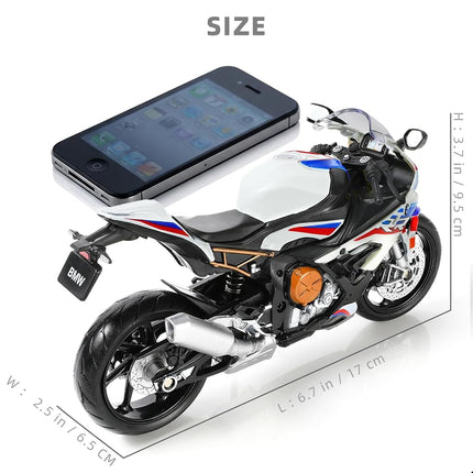 Risopen 1:12 S1000RR Motorcycle Model Toy Mini Alloy Metal Diecast Motorcycle Model White Motorycle Toy Collection for Men Boys