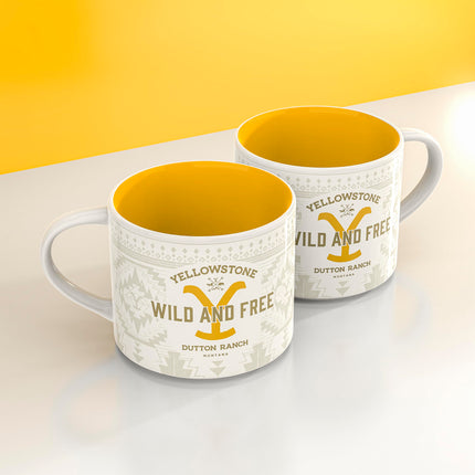 Zak Designs Yellowstone Ceramic Coffee Mug for Hot Drinks at Home, Collectible Keepsake (15 oz, Dutton Ranch)