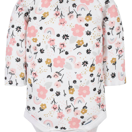 Gerber Paquete de 6 unidades de mamelucos de manga larga orgánicos, conjunto de camisetas para bebés y niños pequeños, osos, recién nacidos, EE. UU.