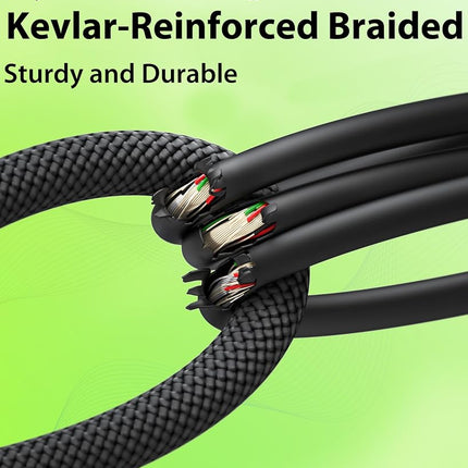 AA AUDIO ACCESSORY XLR Cable 25ft, 20 AWG, Gold-Plated Rean Connectors from Neutrik, Kevlar-Reinforced Nylon Braided Microphone Cable, Mic Cable, Durable Shielded and Balanced XLR Cord, Male to Female