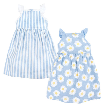 Hudson Baby Baby Girls' Cotton Dresses, Blue Daisy