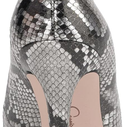 Jessica Simpson Women's Cambredge Pointed Toe Pump, Chrome Metallic Snake, 8