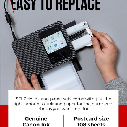 Canon SELPHY RP-108 Ink + Paper Multipack - Genuine Printer Ink Cartridges 2 Pack (2 x Cartridges) & 108 Sheets (100 x 148mm)