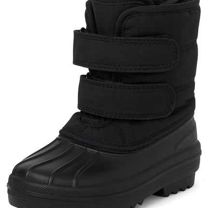 The Children's Place Baby Boys' Faux Fur Trim Snow Boot, Black/Black, 8 Toddler