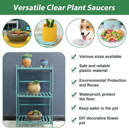 UltraOutlet 30 Pack 14 Inch Plant Saucer Clear Plant Saucers for Outdoors Plant Drip Trays Extra Large Plant Saucer Dish Plant Pot Saucers Planter Trays for Outdoor Plants Bulk