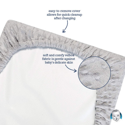 Gerber Baby Boys Girls Neutral Newborn Infant Baby Toddler Nursery Changing Pad Cover, Dotted Light Gray, 16" x 32"