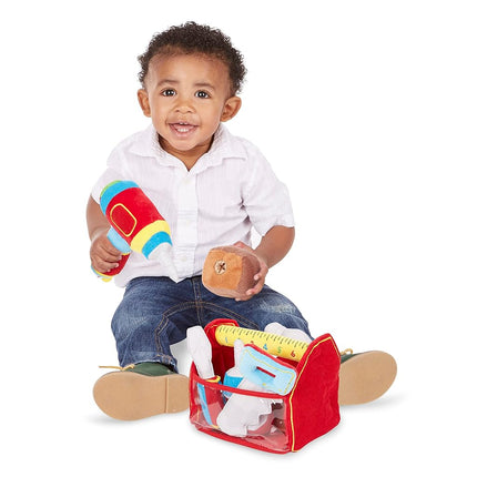 Juguete Melissa & Doug "Caja de herramientas de vaciar y llenar" para niños pequeños con taladro vibratorio (9 piezas)