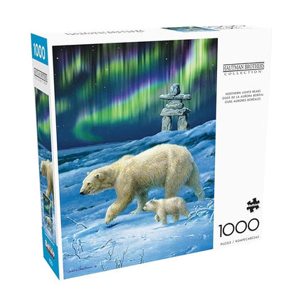 Buffalo Games - Hautman Brothers - Northern Lights Bears - 1000 Piece Jigsaw Puzzle for Adults Challenging Puzzle Perfect for Game Nights - Finished Puzzle Size is 26.75 x 19.75