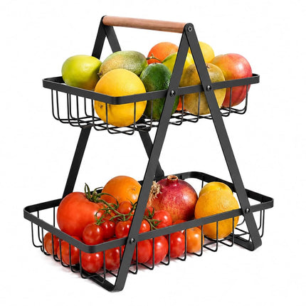mahueeol 2 Tier Countertop Fruit Basket,Portable F