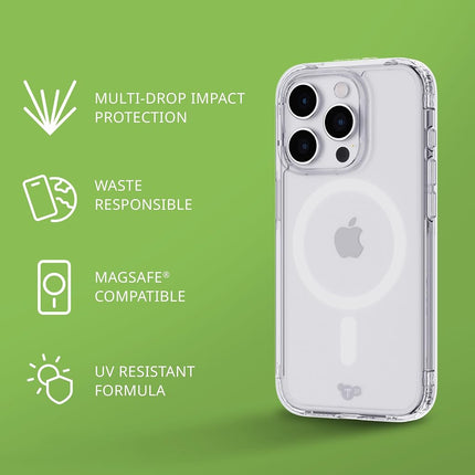 tech21 Evo Clear case Compatible with MagSafe for iPhone 15 Pro - Impact Protection Case - Clear