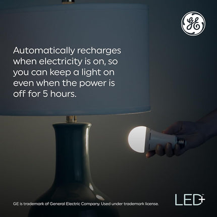 GE LED+ Battery Backup LED Light Bulbs, Emergency Light Bulb for Power Outages + Flashlight, BR30 Indoor Floodlights (3 Pack)