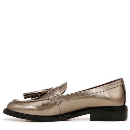 Franco Sarto Mocassins Femme Carolynn Low Slip on à Pompom, Métallisé Étain, 5.5