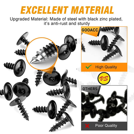 GOOACC 25 uds. tornillo Torx T25 M4.8×16 para guardabarros, protector contra salpicaduras, cubierta de parachoques compatible con Audi Volkswagen Skoda Porsche, OEM: #N90974701