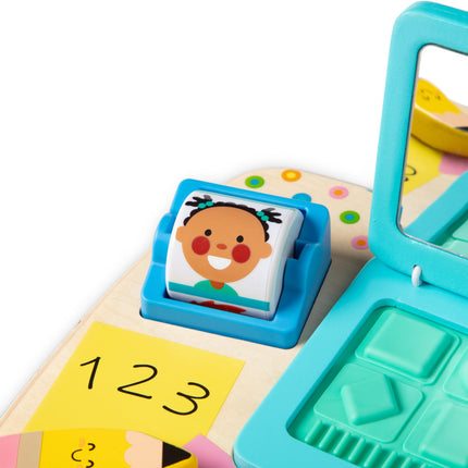 Melissa & Doug Wooden Work & Play Desktop Activity Board | Sensory Toys for Boys & Girls | 12+ Months - FSC Certified