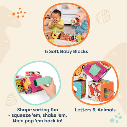 B. toys Soft Fabric Building Blocks, ABC Block Party, Baby
