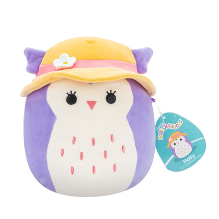 Squishmallows Original 7.5-Inch - Holly the Purple Owl with Sun Hat