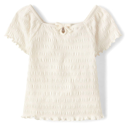The Children's Place Girls' Smocked Short Sleeve T