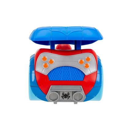 SPIDEY AND HIS AMAZING FRIENDS MARVEL Power Web Racer - 8-Inch Vehicle with Rev Up Spoiler, Light Up Wheels, and Built-In-Character