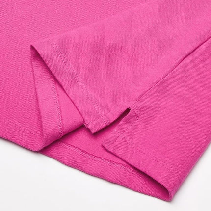 The Children's Place Girls' Short Sleeve Ruffle Pique Polo, Aurora Pink, Large