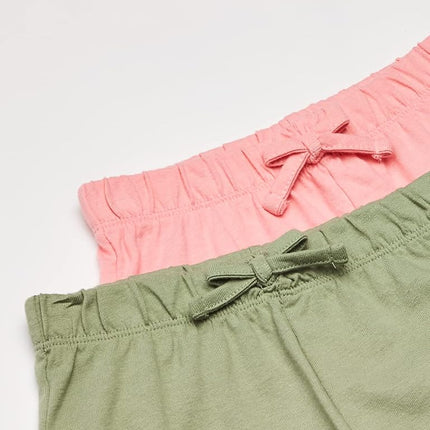 The Children's Place Baby Girls' Shorts 2-Pack, Rose/Olive, 3T
