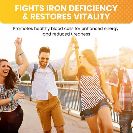 2 Pack Liquid Iron Supplement for Women, Men & Kids, Liquid Iron Drops with Folate, Vitamin C, B6, B12 for Anemia, Red Blood Cell, Energy Support, Pineapple Flavor