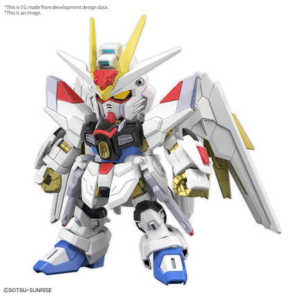SD Gundam Cross Silhouette SDCS Mobile Suit Gundam Seed Freedom Mighty Strike Freedom Gundam Color Coded Plastic Model, Red, White