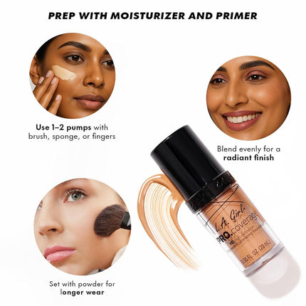 L.A. Girl Pro Coverage Liquid Foundation, Fair, 0.95 Fl Oz, GLM642