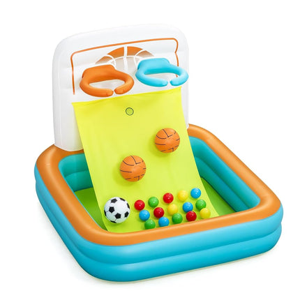 Bestway: Kick 'N Swish - 3-in-1 Multi-Use Ball Pit, 47x 42x33, Inflatable Sports Activitiy Center, Basketball-Soccer-Ball Pit, Indoor-Outdoor Kids 2+