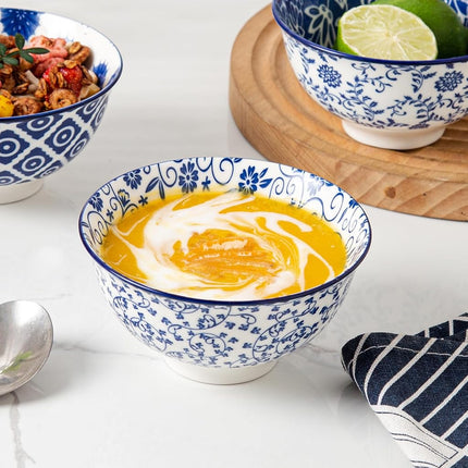 Cerkik 12 Oz / 340 ml Ceramic Dessert Bowls Set of 6