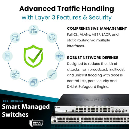D-Link DGS-1510-52X SW SFP+ 52-Port Gigabit Smart Managed Switch