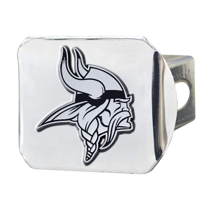 Minnesota Vikings NFL Chrome Metal Hitch Cover with Chrome Team Logo by FANMATS - Unique Team Logo Molded Design – Easy Installation on Truck, SUV, Car - Ideal Gift for Die Hard Football Fan