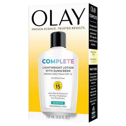 Olay Complete all day moisturizer with sunscreen SPF 15 -sensitive- 4oz (2-pack) by Olay [Beauty]