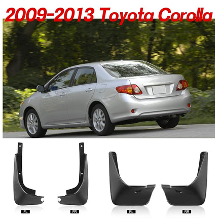 BDFHYK Mud Flaps Splash Guards 4PCS Front & Rear Side Mud Guards Compatible with Toyota Corolla 2009-2013 (Sedan Only) 10th gen