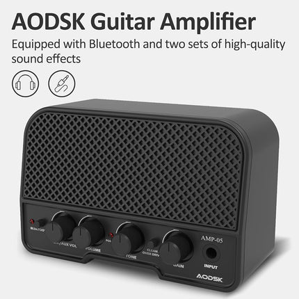 AODSK Electric Guitar with Amp Beginner Kit 39 Inch Solid Body Full Size,HSS Pick Up,All Accessories,Digital Tuner,Six Strings,Four Picks,Tremolo Bar,Strap,Gig Bag,Starter kit -Black
