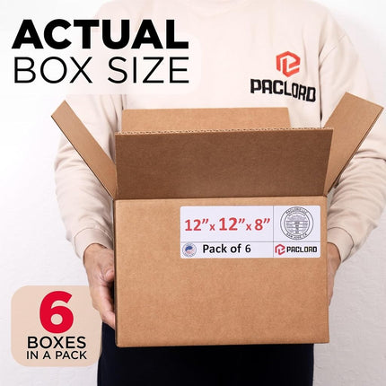 Paclord Lot de 6 cartons d'emballage moyens de 30,5 x 30,5 x 20,3 cm – Fabriqués aux États-Unis – Boîtes d'emballage pour déménagement, expédition ou rangement – Approuvé par