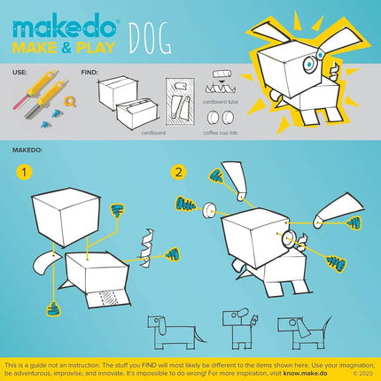 Makedo Explore, Upcycled Cardboard Construction Toolkit in Small Toolbox (50 Pieces), STEM + STEAM Educational Toys for at Home Play + Classroom Learning, Reusable Tools for Boys and Girls Age 5+