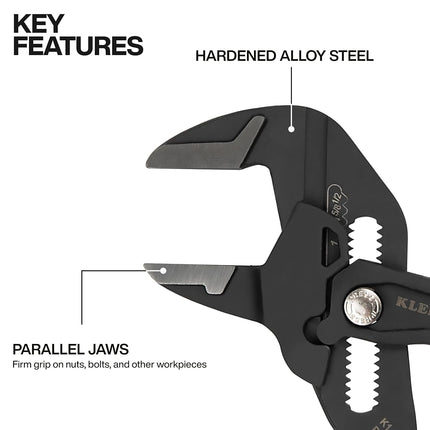 Klein Tools D53110 Compact Plier Wrench, High Leverage Multi-Use Adjustable Plier Wrench with Smooth Jaws, 10-Inch
