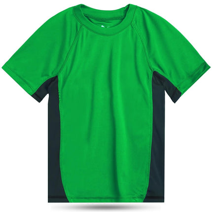 Camiseta de natación Kanu Surf de manga corta con protección solar UPF 50+ para niños, color verde CB, talla XS (6)