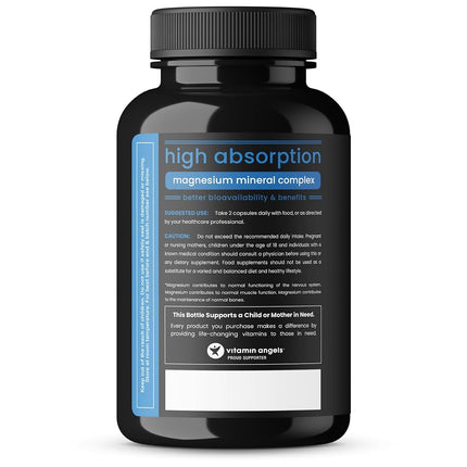 Suplemento de magnesio, zinc y vitamina D3 de NutraChamps - Formas más biodisponibles; glicinato, malato, citrato de magnesio - Salud ósea, muscular y cardíaca, apoyo inmunitario - 120 cápsulas veganas