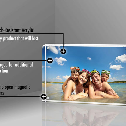 Americanflat 8.5x11 Acrylic Picture Frame - Double Sided Picture Frame with Magnetic Corners - Transparent Acrylic Frame for Desk or Tabletop Display - 8.5x11 Frame with Microfiber Cloth Included
