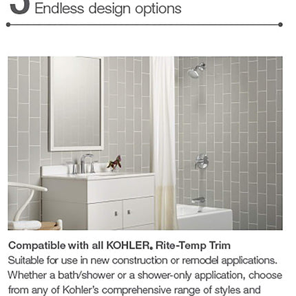 Kohler K-8304-K-NA Universal RITE-Temp PB pressure-balancing valve body and cartridge kit, 6.25 5.25 5.50