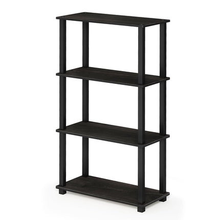 Furinno TURN-S-TUBE 4-Tier Tool-Free Corner Open Shelf, Espresso