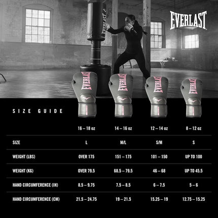 Everlast Elite 2 Boxing Gloves (Grey/Pink, 8oz)